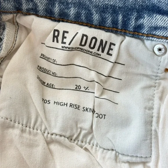 Re/Done Split Hem Bootcut Blue Jeans - Picture 7 of 7